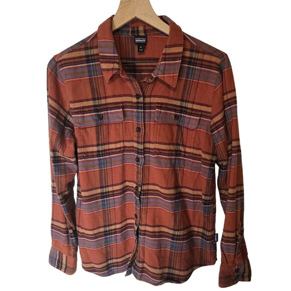 Patagonia Tops - Patagonia Womens Long Sleeve Fjord Flannel Plaid Cabin Time Barro Brown Size M